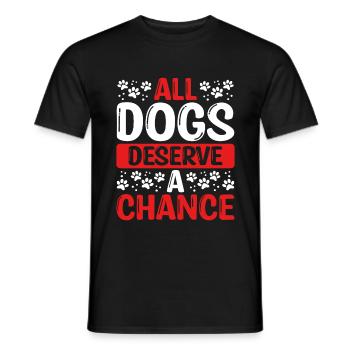 Sauvetage de chien Tous les chiens méritent une chance Chien de refuge - T-shirt homme - noir - Devant - AI Model Male 178 light (178cm)