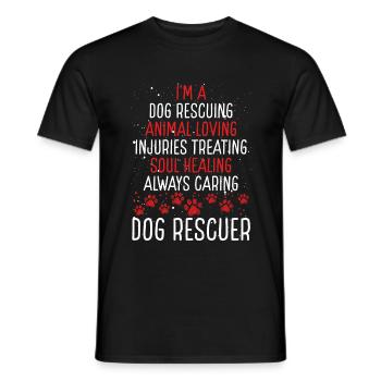 Chien Sauveteur Appreciaton Rescue Dog Dad Animal - T-shirt homme - noir - Devant - AI Model Male 178 light (178cm)