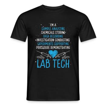 Technicien Labratory Medical Funny Lab Tech - T-shirt homme - noir - Devant - AI Model Male 178 light (178cm)