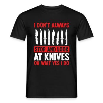 Knife Collecting Bladesmith Knifemaking Knives - Men's T-Shirt - black - Front - AI Model Male 178 light (178cm)