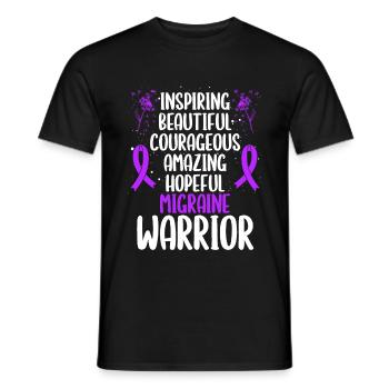 Guerrier combattant du mouvement de sensibilisation à la migraine - T-shirt homme - noir - Devant - AI Model Male 178 light (178cm)