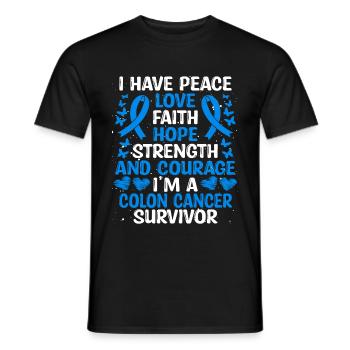 Cancer Survivor Love Colon Cancer Awareness - Männer T-Shirt - Schwarz - Vorne - AI Model Male 178 light (178cm)