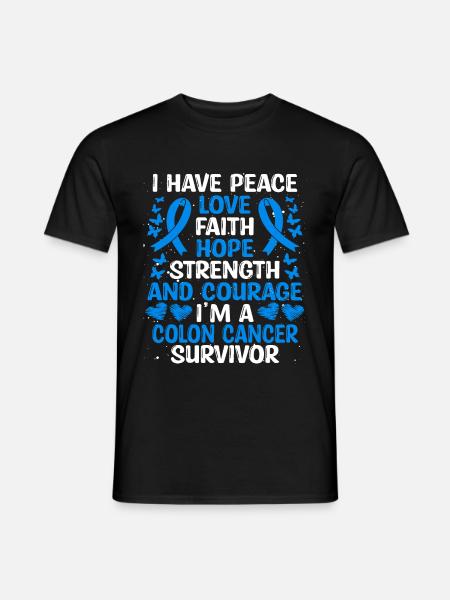 Cancer Survivor Love Colon Cancer Awareness - Men's T-Shirt - black