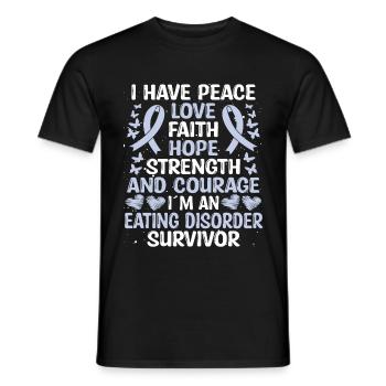 Survivor Love Eating Disorder Awareness - Men's T-Shirt - black - Front - AI Model Male 178 light (178cm)
