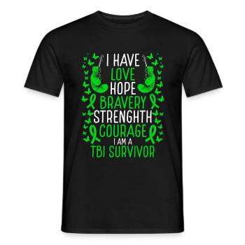 TBI Survivor Hope Traumatic Brain Injury Awareness - Männer T-Shirt - Schwarz - Vorne - AI Model Male 178 light (178cm)