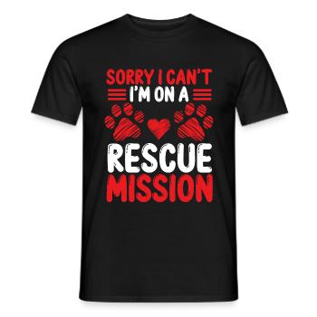 Dog Rescuer Je ne peux pas Im sur un Rescue Dog RescueDog Re - T-shirt homme - noir - Devant - AI Model Male 178 light (178cm)
