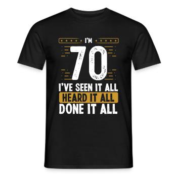 70 Years Old Funny Birthday Idea 70th Birthday - Men's T-Shirt - black - Front - AI Model Male 178 light (178cm)