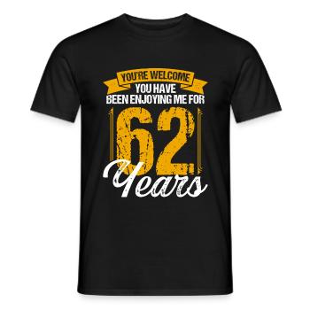 62 Years Old Birthday Idea Funny 62nd Birthday - Men's T-Shirt - black - Front - AI Model Male 178 light (178cm)