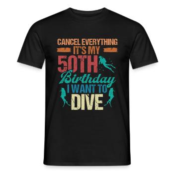 50e anniversaire Plongée sous-marine plongeur de 50 ans - T-shirt homme - noir - Devant - AI Model Male 178 light (178cm)