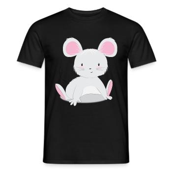 Motif de souris mignon pour les enfants et les bébés - T-shirt homme - noir - Devant - AI Model Male 178 light (178cm)