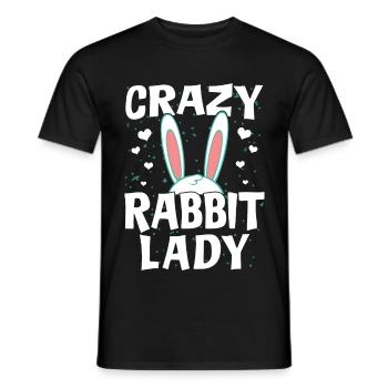 Crazy Rabbit Lady - Rabbit Rabbit Owner Fan - Men's T-Shirt - black - Front - AI Model Male 178 light (178cm)
