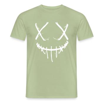 Horror Halloween Gesicht Maske Purge Optik - Männer T-Shirt - Sage - Vorne - AI Model Male 178 light (178cm)