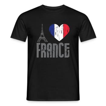 Ich liebe Frankreich I love France Paris Eiffeltum - Männer T-Shirt - Schwarz - Vorne - AI Model Male 178 light (178cm)