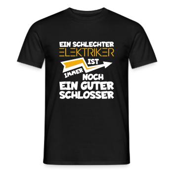 Ein schlechter Elektriker ist ein guter Schlosser - Männer T-Shirt - Schwarz - Vorne - AI Model Male 178 light (178cm)