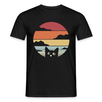 Millésime vintage de chat rétro - T-shirt homme - noir - Devant - AI Model Male 178 light (178cm)