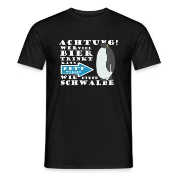 Quiconque boit beaucoup de bière grossit comme cette hirondelle - T-shirt homme - noir - Devant - AI Model Male 178 light (178cm)