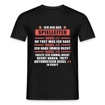 Spielleiter Fantasy Rollenspiel Tshirt Game Master - Männer T-Shirt - Schwarz - Vorne - AI Model Male 178 light (178cm)