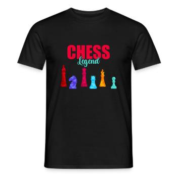 Schach Checkmate Tshirt Schachmatt Schachspieler - Männer T-Shirt - Schwarz - Vorne - AI Model Male 178 light (178cm)