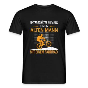 Unterschätze Niemals einen Alten Mann Fahrrad - Männer T-Shirt - Schwarz - Vorne - AI Model Male 178 light (178cm)