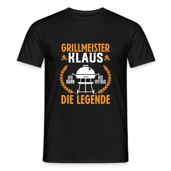 Grillmeister Klaus Grillen Grillsaison Geschenk - Männer T-Shirt - Schwarz - Vorne - AI Model Male 178 light (178cm)