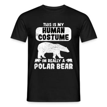 People costume I'm dressed up as a polar bear - Men's T-Shirt - black - Front - AI Model Male 178 light (178cm)