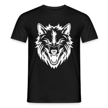 Tête de loup - T-shirt homme - noir - Devant - AI Model Male 178 light (178cm)