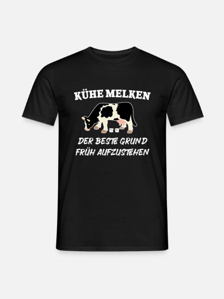 Kühe melken Kühe Land Weide Landwirt Kuh Geschenk - Männer T-Shirt - Schwarz