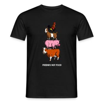 Friends Not Food Veganer Vegane Ernährung Geschenk - Männer T-Shirt - Schwarz - Vorne - AI Model Male 178 light (178cm)