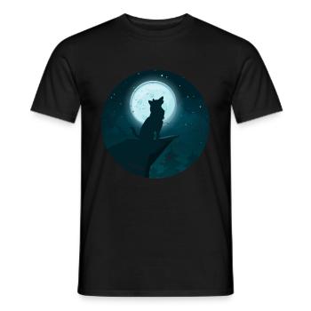 Vollmond Raubtier Geschenk Wolf - Männer T-Shirt - Schwarz - Vorne - AI Model Male 178 light (178cm)