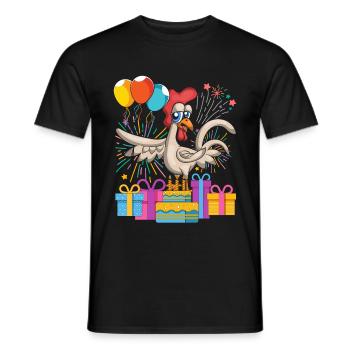 Kids Birthday Gift Animal Chickens - Men's T-Shirt - black - Front - AI Model Male 178 light (178cm)
