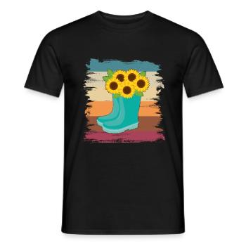 Sonnenblume - Männer T-Shirt - Schwarz - Vorne - AI Model Male 178 light (178cm)