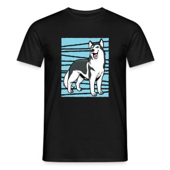 husky - Men's T-Shirt - black - Front - AI Model Male 178 light (178cm)
