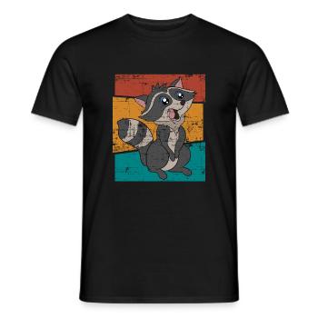 Ratons laveurs cadeau raton laveur - T-shirt homme - noir - Devant - AI Model Male 178 light (178cm)