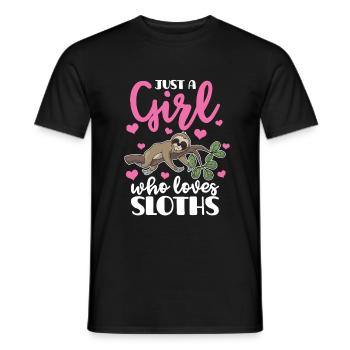 Paresseux animal amoureux cadeau fille paresseux - T-shirt homme - noir - Devant - AI Model Male 178 light (178cm)