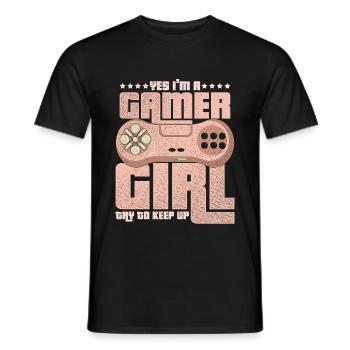 Gaming - Männer T-Shirt - Schwarz - Vorne - AI Model Male 178 light (178cm)