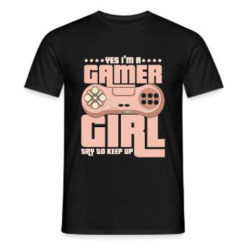 Gaming - Männer T-Shirt - Schwarz - Vorne - AI Model Male 178 light (178cm)