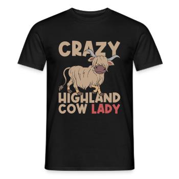Highland Cattle Lady Scottish highland cattle - Men's T-Shirt - black - Front - AI Model Male 178 light (178cm)