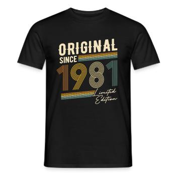 Jahrgang 1981 Original Geburtstag 1981 Retro - Männer T-Shirt - Schwarz - Vorne - AI Model Male 178 light (178cm)