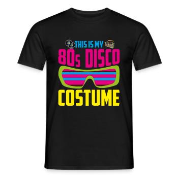 Eighties Disco Theme Party Costume Rétro années 80 - T-shirt homme - noir - Devant - AI Model Male 178 light (178cm)