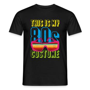 Eighties Theme Party Costume Gift 80s - Men's T-Shirt - black - Front - AI Model Male 178 light (178cm)