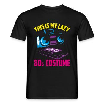 Années 1980 Années quatre-vingt fête costumée années 80 - T-shirt homme - noir - Devant - AI Model Male 178 light (178cm)