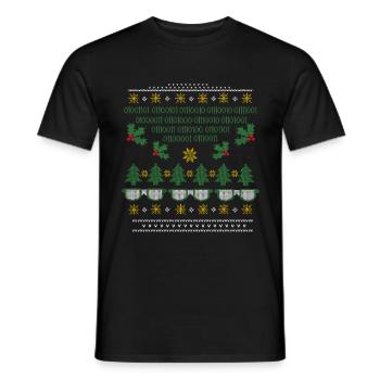 Ugly Christmas Pattern Nerds - Men's T-Shirt - black - Front - AI Model Male 178 light (178cm)