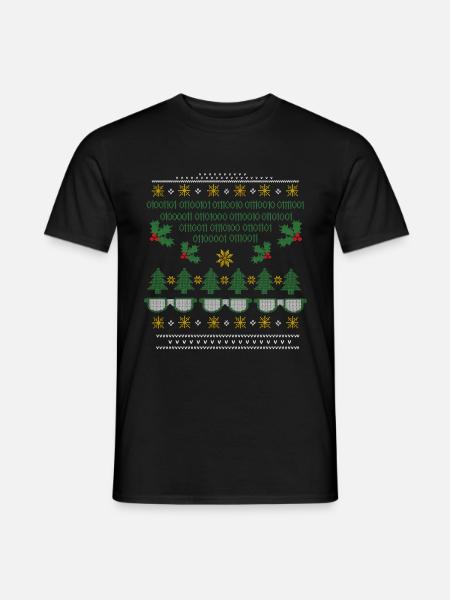 Weihnachten Ugly Sweater Nerd Programmierer - Männer T-Shirt - Schwarz