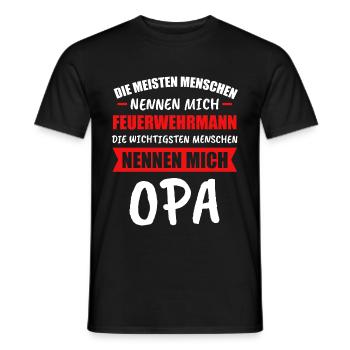 Feuerwehr Opa Berufsfeuerwehr Geschenk - Männer T-Shirt - Schwarz - Vorne - AI Model Male 178 light (178cm)