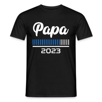 Dad 2023 Loading Bar Gift Father 2023 - Men's T-Shirt - black - Front - AI Model Male 178 light (178cm)