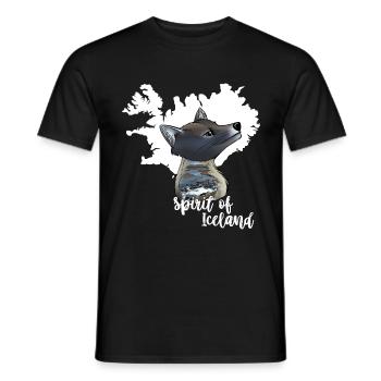 Polar fox Iceland - Men's T-Shirt - black - Front - AI Model Male 178 light (178cm)