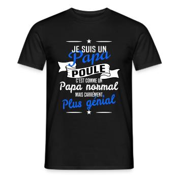papa poule - T-shirt homme - noir - Devant - AI Model Male 178 light (178cm)