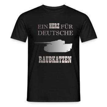 Panzer ein Herz für deutsche Raubkatzen - Männer T-Shirt - Schwarz - Vorne - AI Model Male 178 light (178cm)