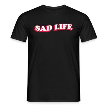 SAD LIFE - T-shirt homme - noir - Devant - AI Model Male 178 light (178cm)