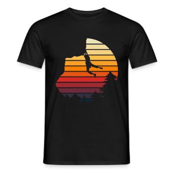 Vintage Rappel Rock Climbing - Men's T-Shirt - black - Front - AI Model Male 178 light (178cm)